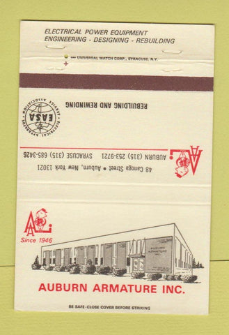 Matchbook Cover - Auburn Armature Syracuse NY 40 Strike