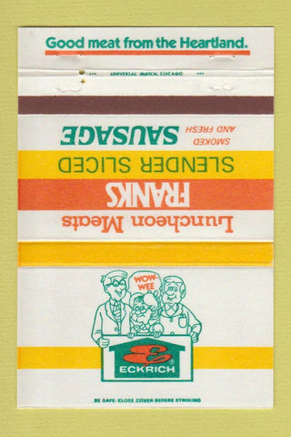 Matchbook Cover - Eckrich Meats Chicago IL Quincy Kalamazoo MI 40 Strike