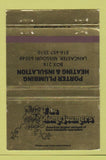 Matchbook Cover - Porter Plumbing Heating Insulation Lancaster MO 40 Strike