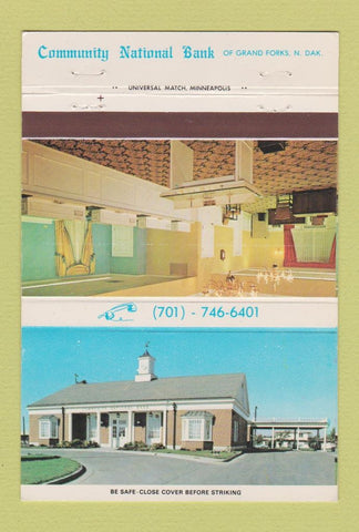 Matchbook Cover - Community National Bank Grand Forks ND 40 Strike