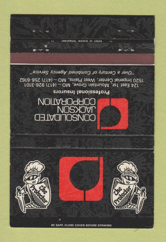 Matchbook Cover - Consolidated Jackson West Plains Mountain Grove MO 40 Strike