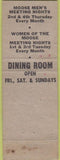 Matchbook Cover - Matchbook Cover Moose Lodge Rockford IL WORN