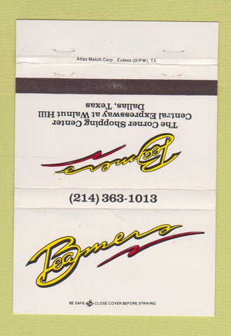 Matchbook Cover - Beamers Dallas TX WEAR 40 Strike