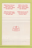 Matchbook Cover - Bearing Service Detroit Warren Livonia Lansing MI 40 Strike