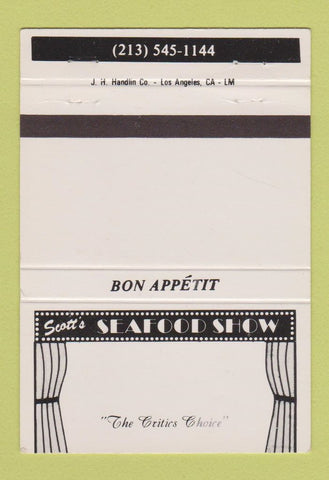 Matchbook Cover - Scott's Seafood Show  40 Strike