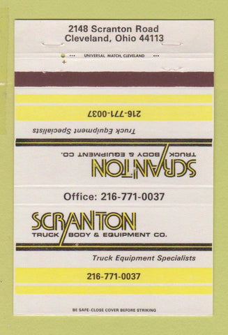 Matchbook Cover - Scranton Truck Body Cleveland OH 40 Strike