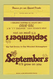 Matchbook Cover - September's Restaurant Seaford LI NY 40 Strike