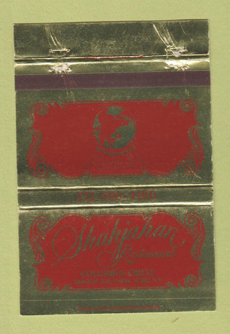 Matchbook Cover - Shakiahan Restaurant New York City WORN 40 Strike