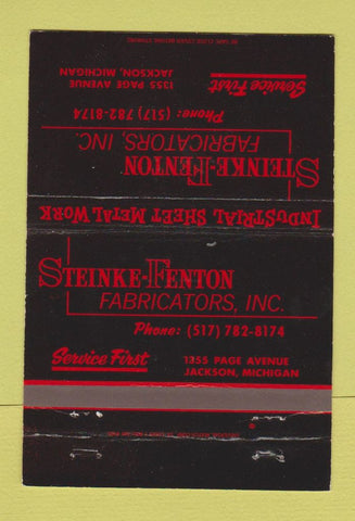 Matchbook Cover - Steinke Fenton Fabricators Jackson MI 40 Strike