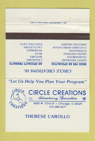 Matchbook Cover - Circle Creations Ads Chicago IL Therese Carollo 40 Strike