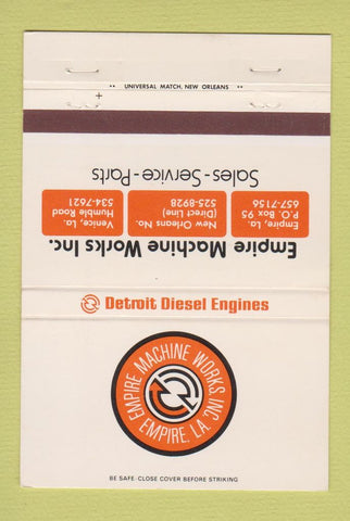 Matchbook Cover - Empire Machine Works LA New Orleans Venice 40 Strike