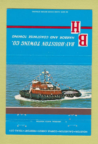 Matchbook Cover - Bay Houston Towing Freeport Galveston TX 40 Strike