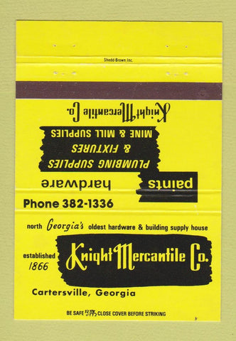 Matchbook Cover - Knight Mercantile Hardware Cartersville GA 40 Strike
