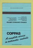 Matchbook Cover - Coppas Controls London UK Bristol England 40 Strike