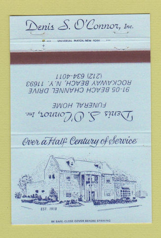 Matchbook Cover - Denis O'Connor Funeral Home Rockaway Beach NY 40 Strike
