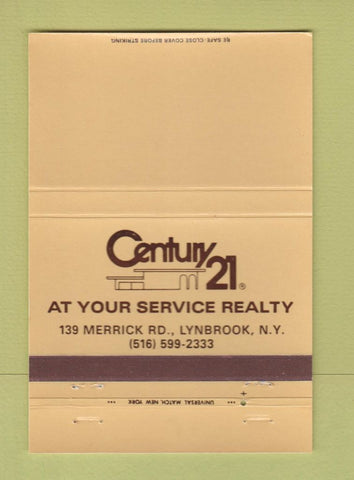 Matchbook Cover - Century 21 Real Estate Lynbrook NY 40 Strike