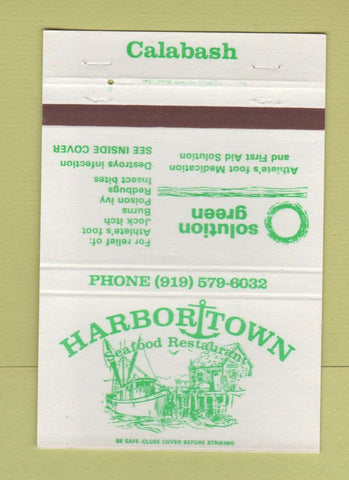 Matchbook Cover - Harbortown Seafood Restaurant Calabash 40 Strike
