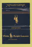 Matchbook Cover - Ralph Lauren Polo Clothes Fort Lauderdale FL WEAR 40 Strike