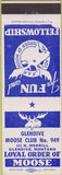 Matchbook Cover - Matchbook Cover Moose Lodge Glendive MT