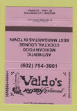 Matchbook Cover - Valdo's Mexican Restaurant Bullhead City AZ 40 Strike