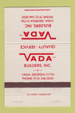 Matchbook Cover - Vada Builders Vada GA 40 Strike