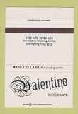 Matchbook Cover - Valentino Restaurant Italian Santa Monica CA 40 Strike