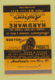 Matchbook Cover - Andrews Hardware Los Angeles CA 40 Strike