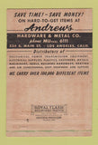 Matchbook Cover - Andrews Hardware Los Angeles CA 40 Strike