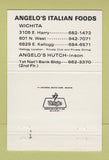Matchbook Cover - Angelo's Italian Foods Hutchinson Wichita KS 40 Strike