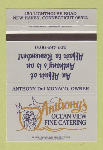 Matchbook Cover - Anthony's Ocean View Catering New Haven CT 40 Strike