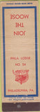 Matchbook Cover - Matchbook Cover Moose Lodge Philadelphia PA