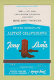 Matchbook Cover - Tony Lama Cowboy Boots Waynesville MO 40 Strike