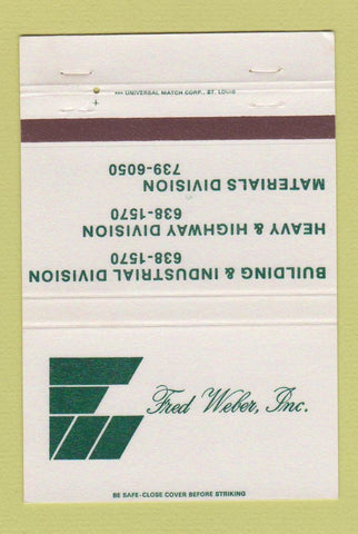Matchbook Cover - Fred Weber St Louis MO Building Materials Highway 40 Strike
