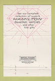 Matchbook Cover - Hamilton Watches Weber Jewelry Ridgewood NJ orchid 40 Strike