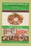 Matchbook Cover - Bison Products Meat Buffalo NY 40 Strike
