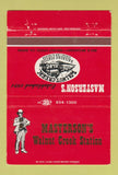 Matchbook Cover - Masterson's Walnut Creek Station CA 40 Strike