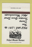 Matchbook Cover - Athols Steak House Athol MA 40 Strike
