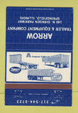 Matchbook Cover - Arrow Trailer and Equipment Springfield IL 40 Strike