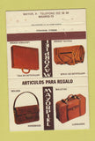 Matchbook Cover - Articulos Park Regalo Luggage purses Madrid Spain 40 Strike