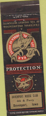 Matchbook Cover - Moose Lodge Davenport IA