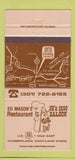 Matchbook Cover - Ed Mason's Restaurant Saloon Cumberland MD 30 Strike