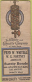 Matchbook Cover - Weitzel Bonds Los Angeles CA Union Quality BOBTAIL WORN