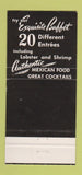 Matchbook Cover - El Sombrero Cantina Milwaukee WI Mexican Food 30 Strike