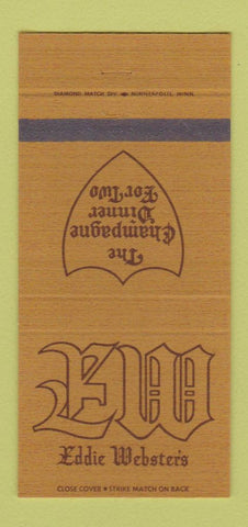 Matchbook Cover - Eddie Webster's West Des Moines IA Bloomington MN 30 Strike