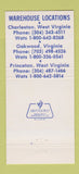 Matchbook Cover - Banner Bearings Charleston Princeton WV Oakwood VA 30 Strike