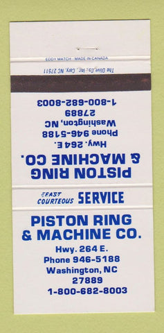 Matchbook Cover - Piston Ring Machine Company Washington NC 30 Strike