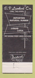 Matchbook Cover - EP Lambert Rubbers Latex Akron OH 30 Strike