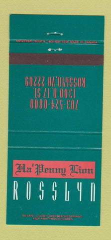 Matchbook Cover - Ha Penny Lion Rosslyn VA Washington DC 30 Strike