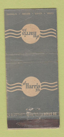 Matchbook Cover - Harris Company Dallas TX WORN 30 Stick