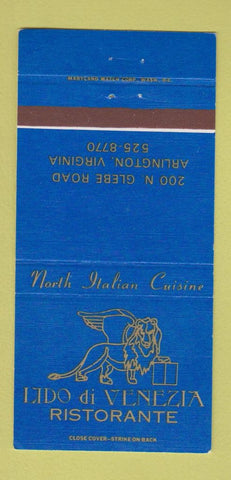 Matchbook Cover - Lido di Venezia Ristorante Arlington VA Italian 30 Strike